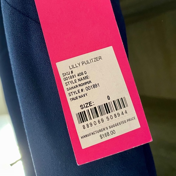 SOLD NWT Lilly Pulitzer Sahar Romper True Navy 0 - Picture 7 of 8